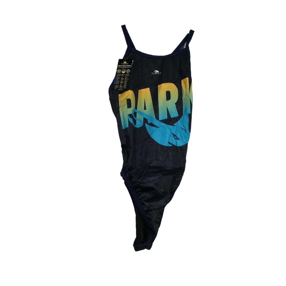 Turbo 5556630 Custom One Piece Swimsuit, Women's Size M - Navy/Multi